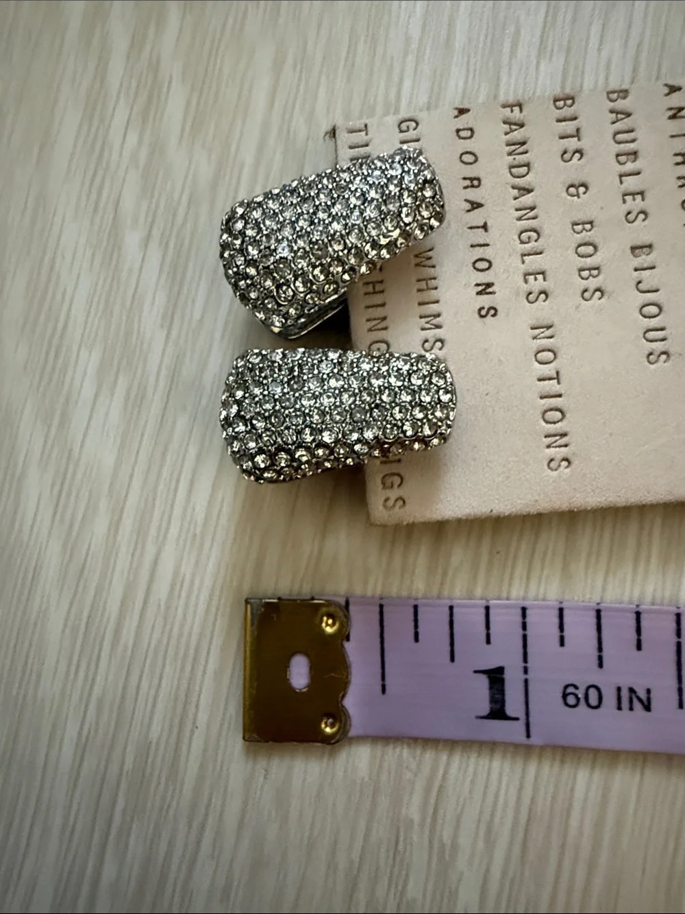 Anthropologie Mini Glitz Huggie Hoop Silver Earrings